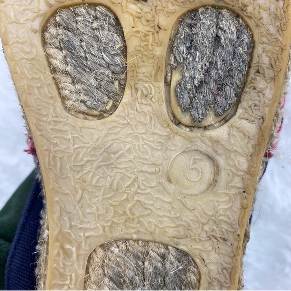 Tory Burch Pink & Navy Blue Canvas Espadrilles - Picture 8 of 8